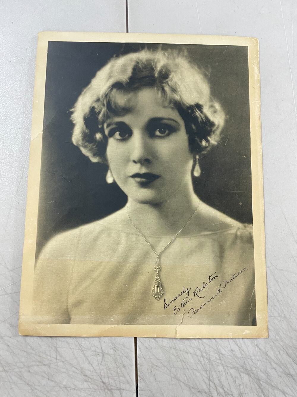 Esther Ralston 14x10.5" 1920's Portrait W/ Short Hair Paramount Pictures Signed